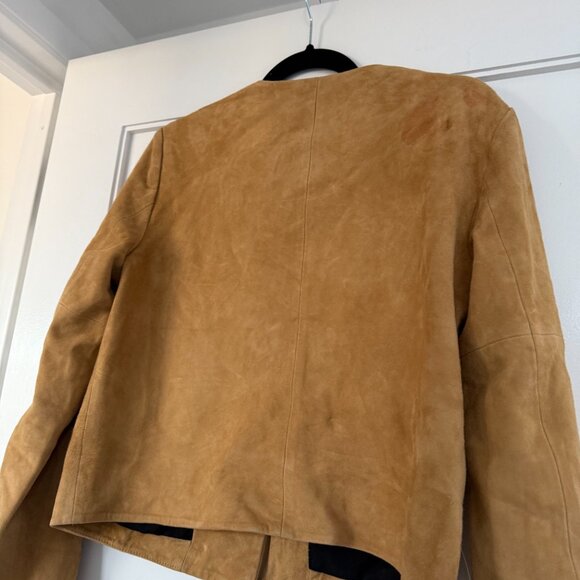 NWT Reformation Veda Reed Jacket In Parmesan Suede Leather Sz Small - Picture 9 of 9